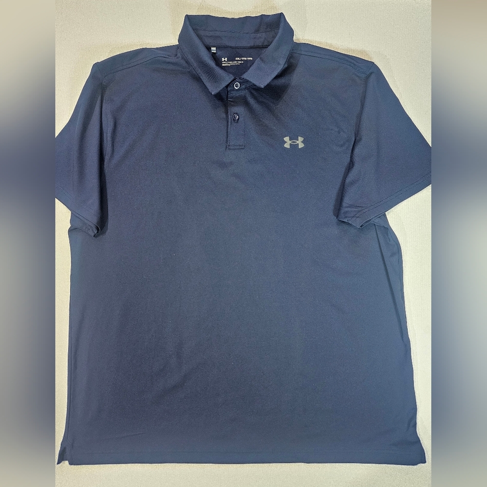 Under‎ Armour Polo Shirt Mens XXL Loose Fit Navy Blue Golf Preppy Athletic Wear